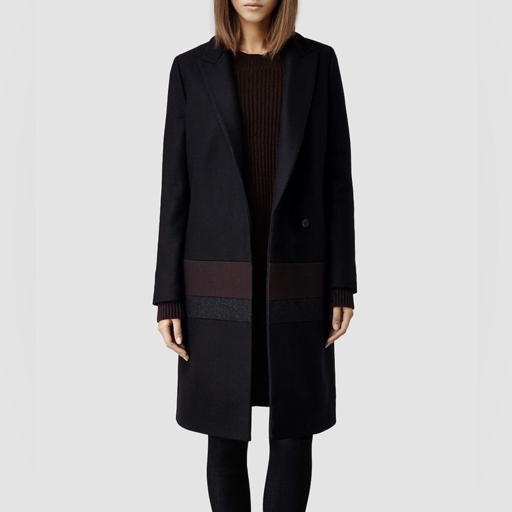 AllSaints Enver Wool Coat Sz US6
